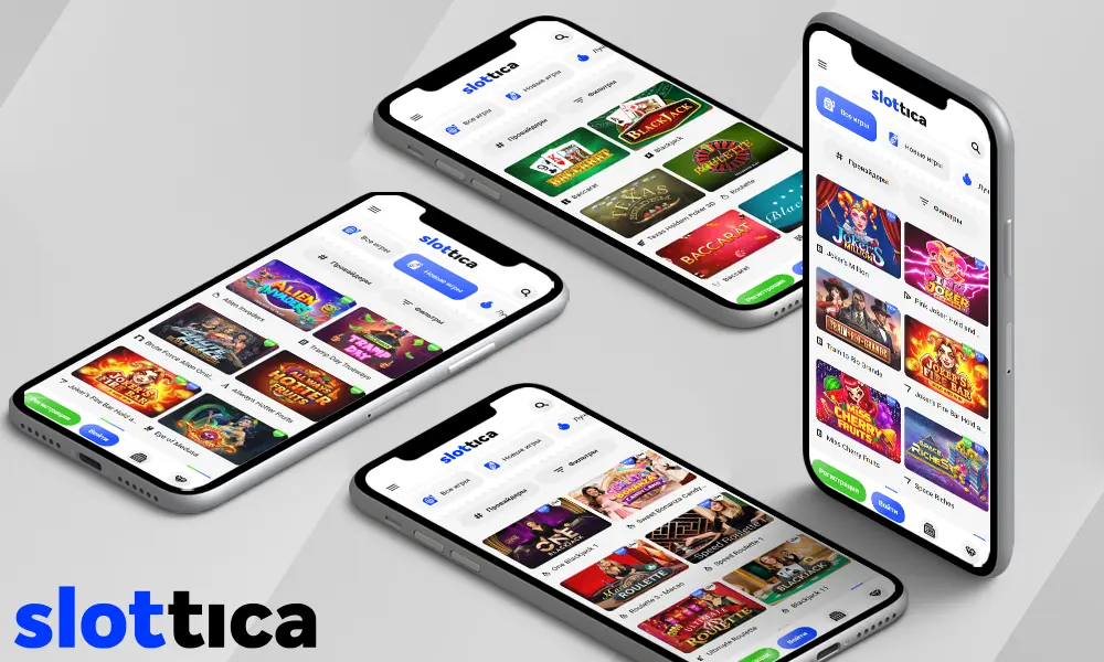 Информация о коллекции игр в мобильном приложении Slottica