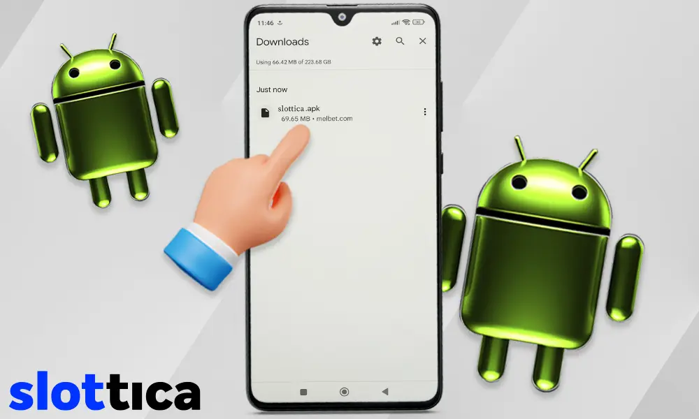Как скачать мобильное приложение Slottica на android шаг 4