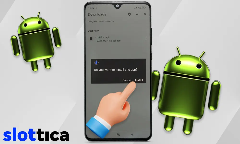 Как скачать мобильное приложение Slottica на android шаг 5
